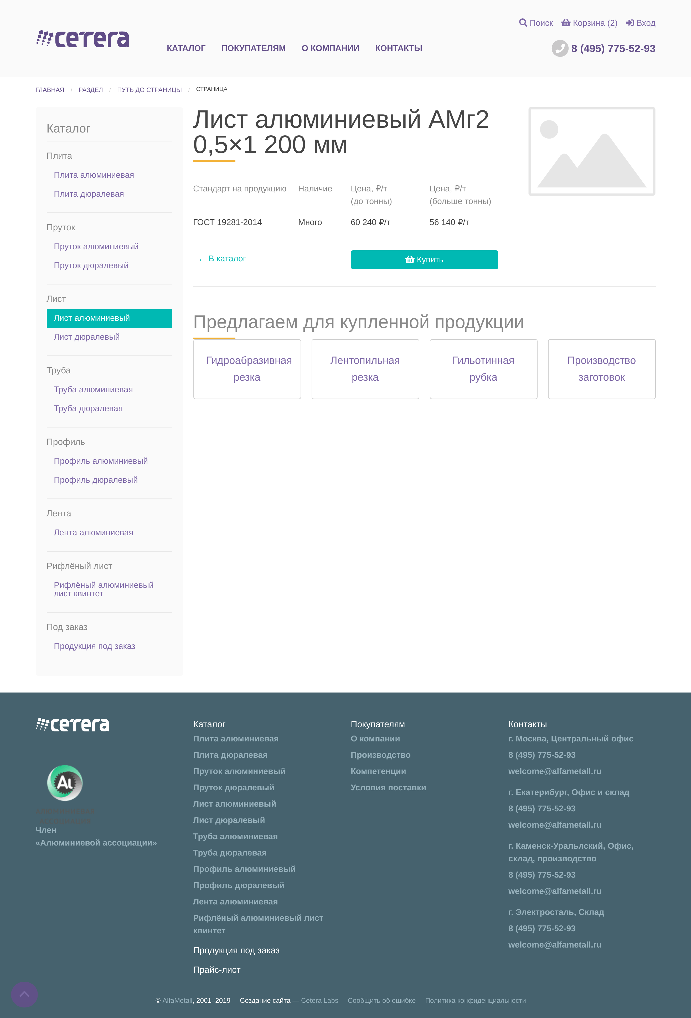 Страница товара